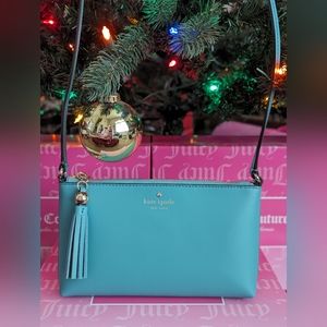 BNWOT Kate Spade Ivy Street Crossbody Purse In Stone Blue With Matching Tassel